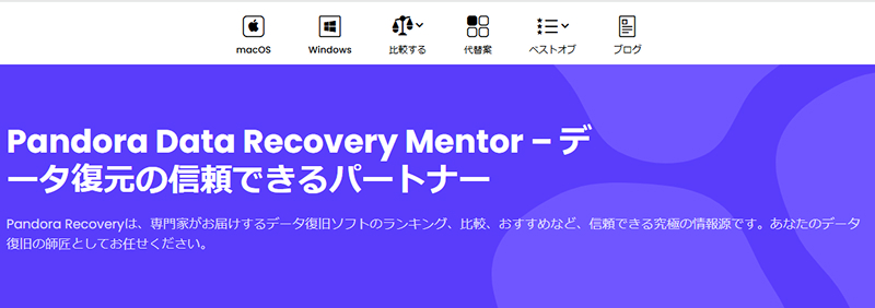Pandora Recoveryホームページ