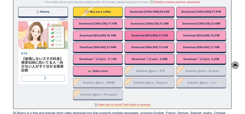 DownLoadBunny 動画ダウンロード
